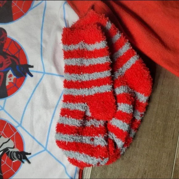 NWT Marvel Spider-Man 2 Piece Pajama Set Boys Size L (12-14) Red White Blue - Picture 5 of 9